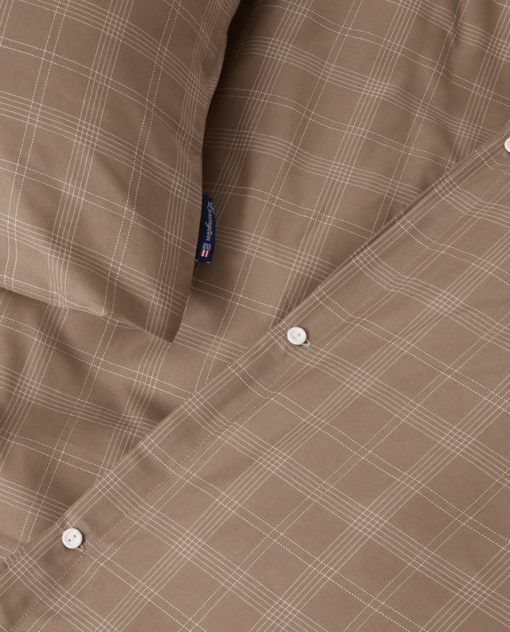 Checked Pin Point Oxford bed set 220x220 cm, Brown Lexington