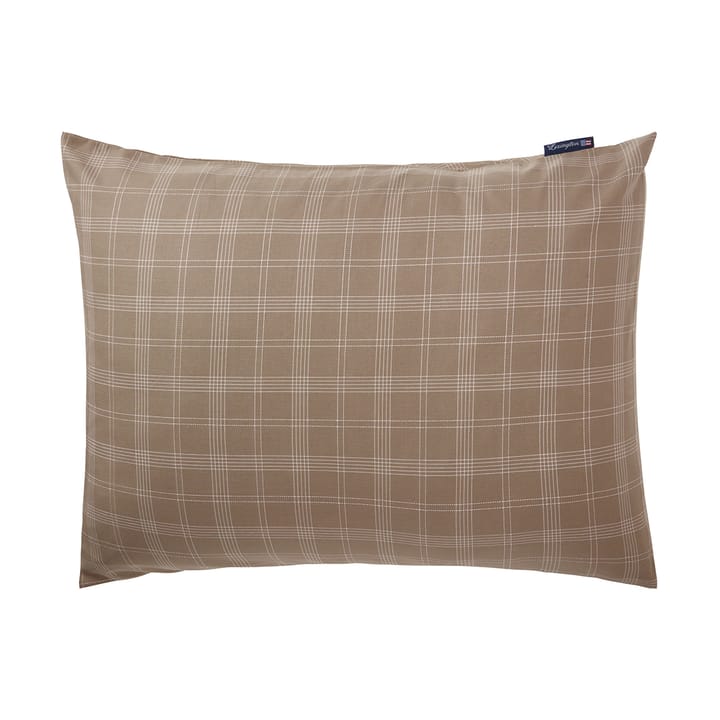 Checked Pinpoint Oxford cushion cover 50x60 cm - Brown - Lexington