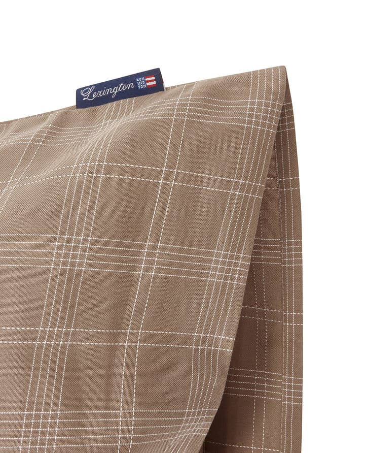 Checked Pinpoint Oxford cushion cover 50x60 cm, Brown Lexington