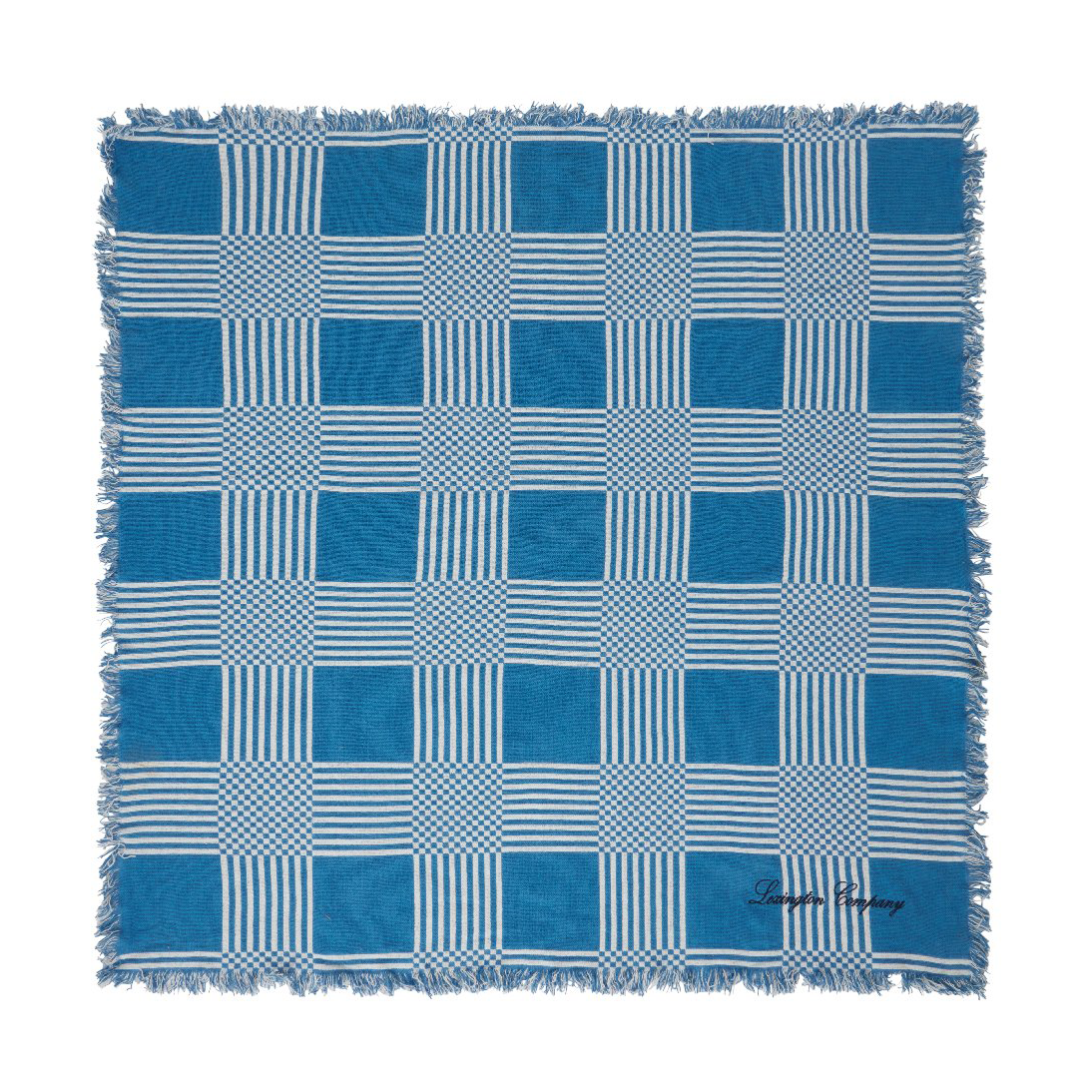 Lexington Checked Recycled Cotton Picnic Blanket 150x150 cm Blue