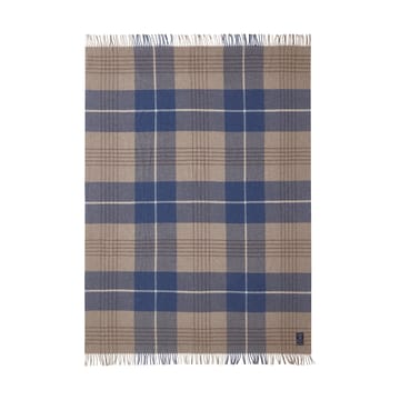 Checked Recycled Wool throw 130x170 cm - Denim blue-beige - Lexington