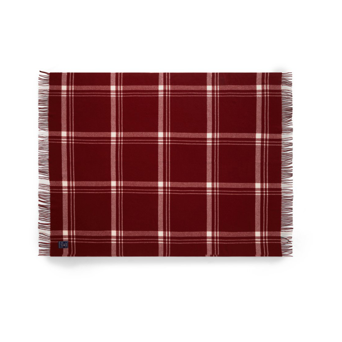 Lexington Checked Recycled Wool throw 130x170 cm Red-white