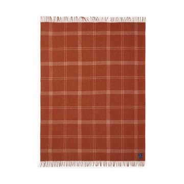 Checked Recycled Wool throw 130x170 cm - Rust white - Lexington