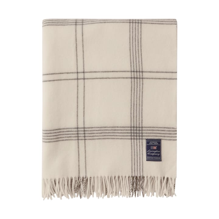 Checked Recycled Wool throw 130x170 cm - White-dark gray - Lexington