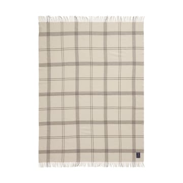 Checked Recycled Wool throw 130x170 cm - White-dark gray - Lexington