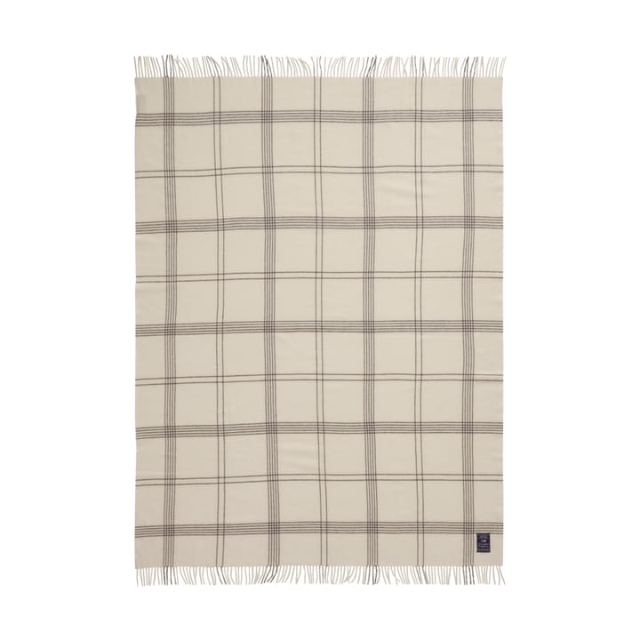 Checked Recycled Wool throw 130x170 cm, White-dark gray Lexington