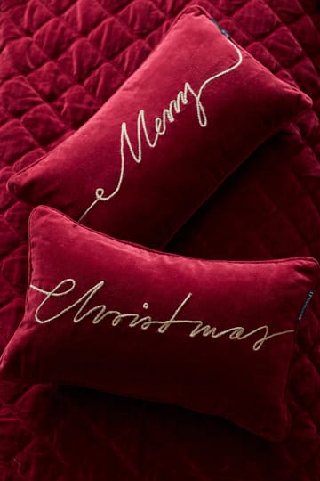 Christmas Organic Cotton Velvet cushion 30x50 cm - Red - Lexington