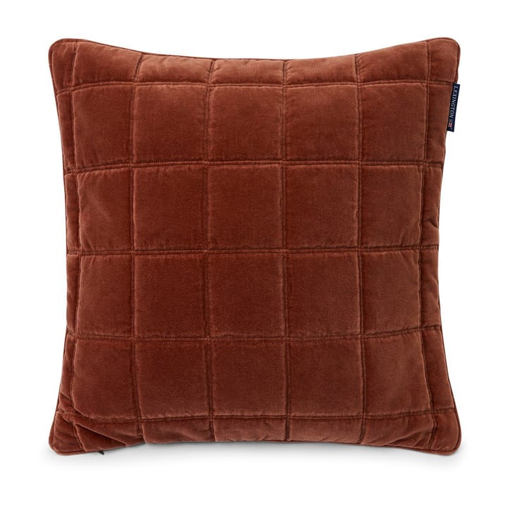 Cotton Velvet quilted pillowcase 50x50 cm, Rustic brown Lexington