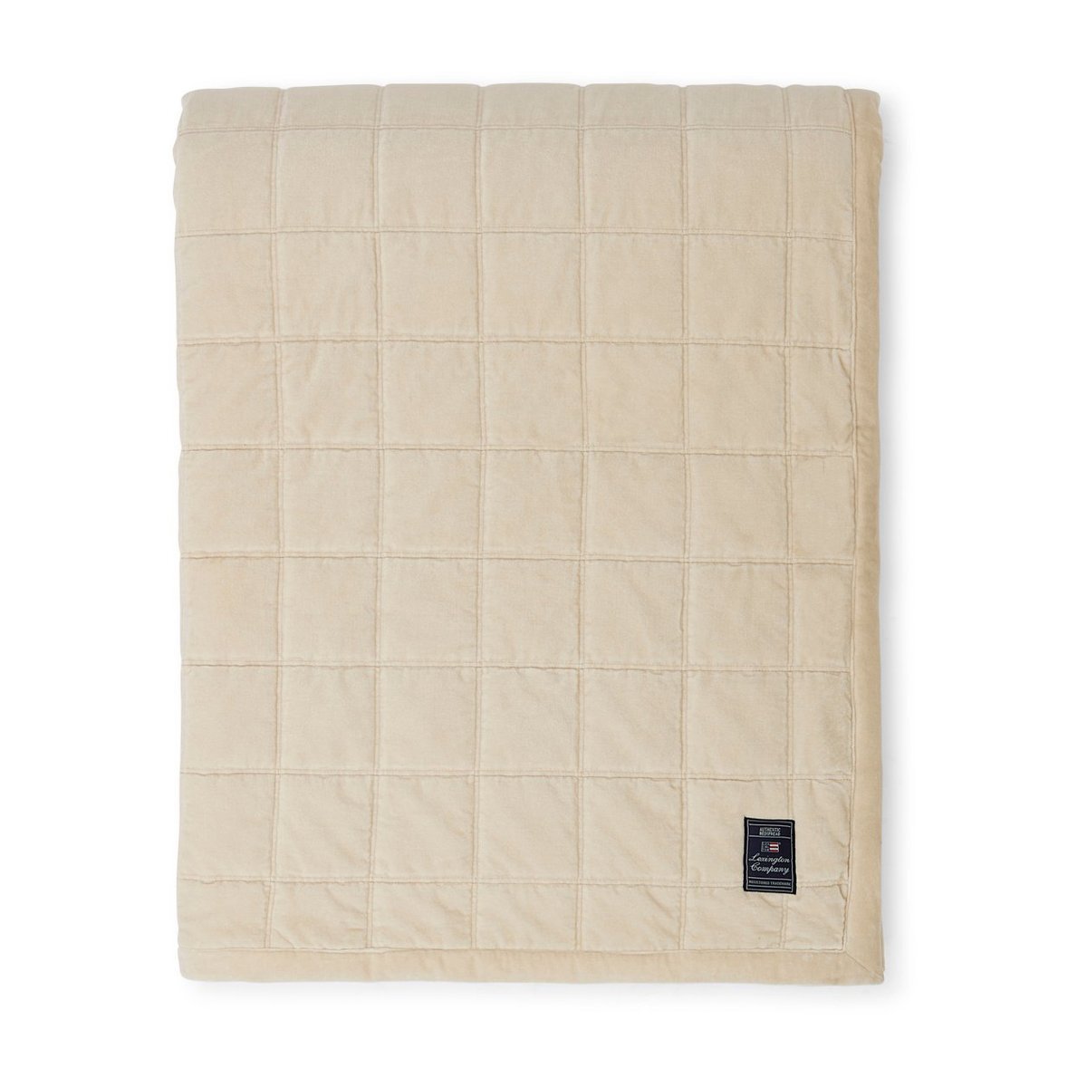 Lexington Cotton Velvet quilted throw 160x240 cm Light beige