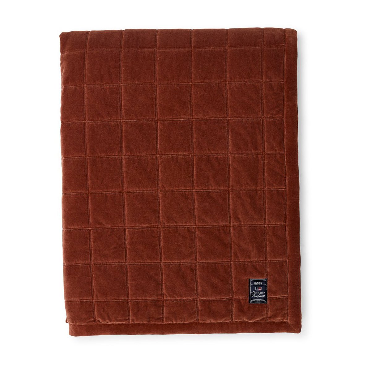 Lexington Cotton Velvet quilted throw 240x260 cm Rustic Brown