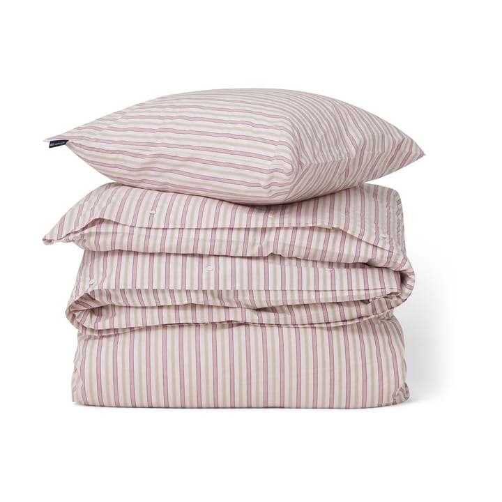 Dobby striped cotton poplin bedding set - Red-beige-white - Lexington