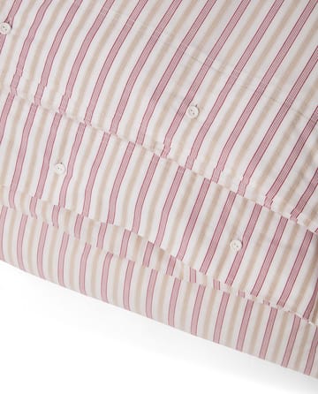 Dobby striped cotton poplin bedding set - Red-beige-white - Lexington