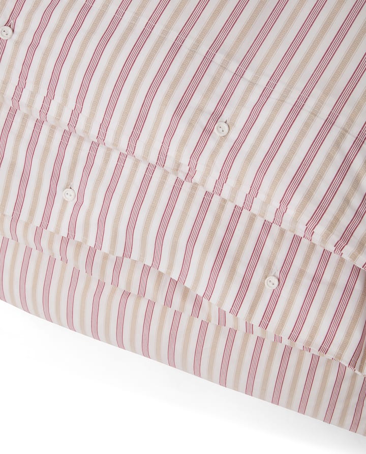 Dobby striped cotton poplin bedding set, Red-beige-white Lexington