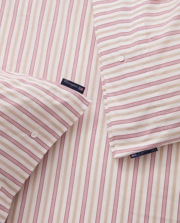 Dobby striped cotton poplin bedding set - Red-beige-white - Lexington