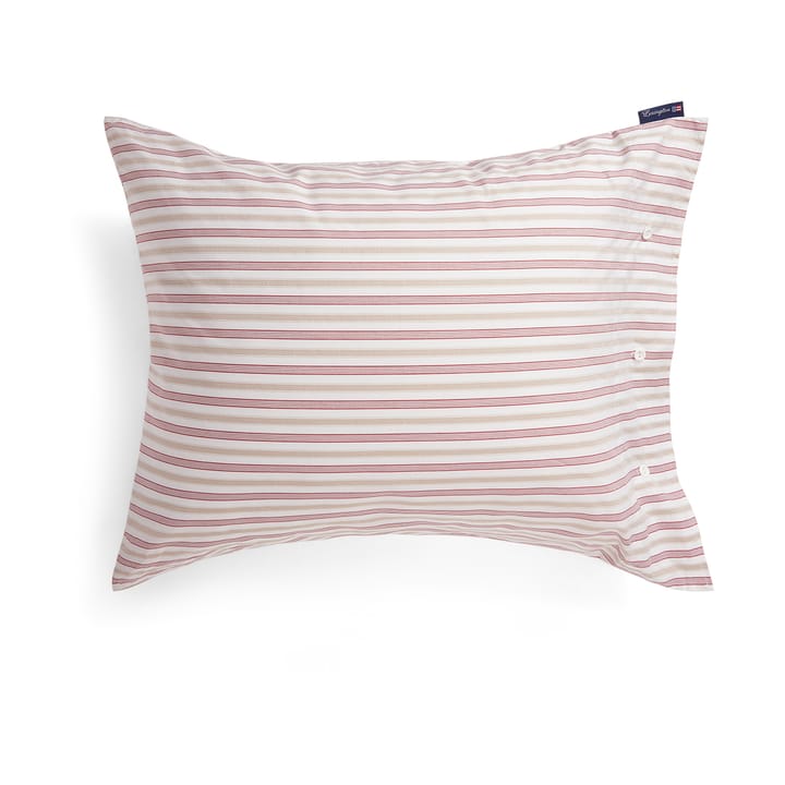 Dobby striped cotton poplin pillowcase 50x60 cm, Red-beige-white Lexington