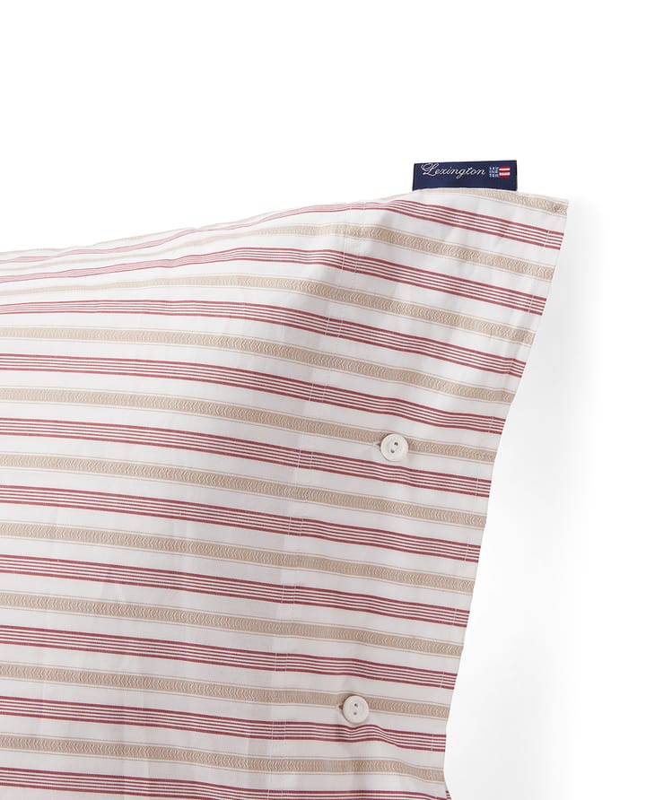 Dobby striped cotton poplin pillowcase 50x60 cm, Red-beige-white Lexington