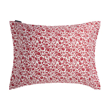 Flower printed cotton sateen pillowcase 50x60 cm - White-red - Lexington