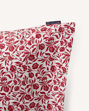 Flower printed cotton sateen pillowcase 50x60 cm - White-red - Lexington