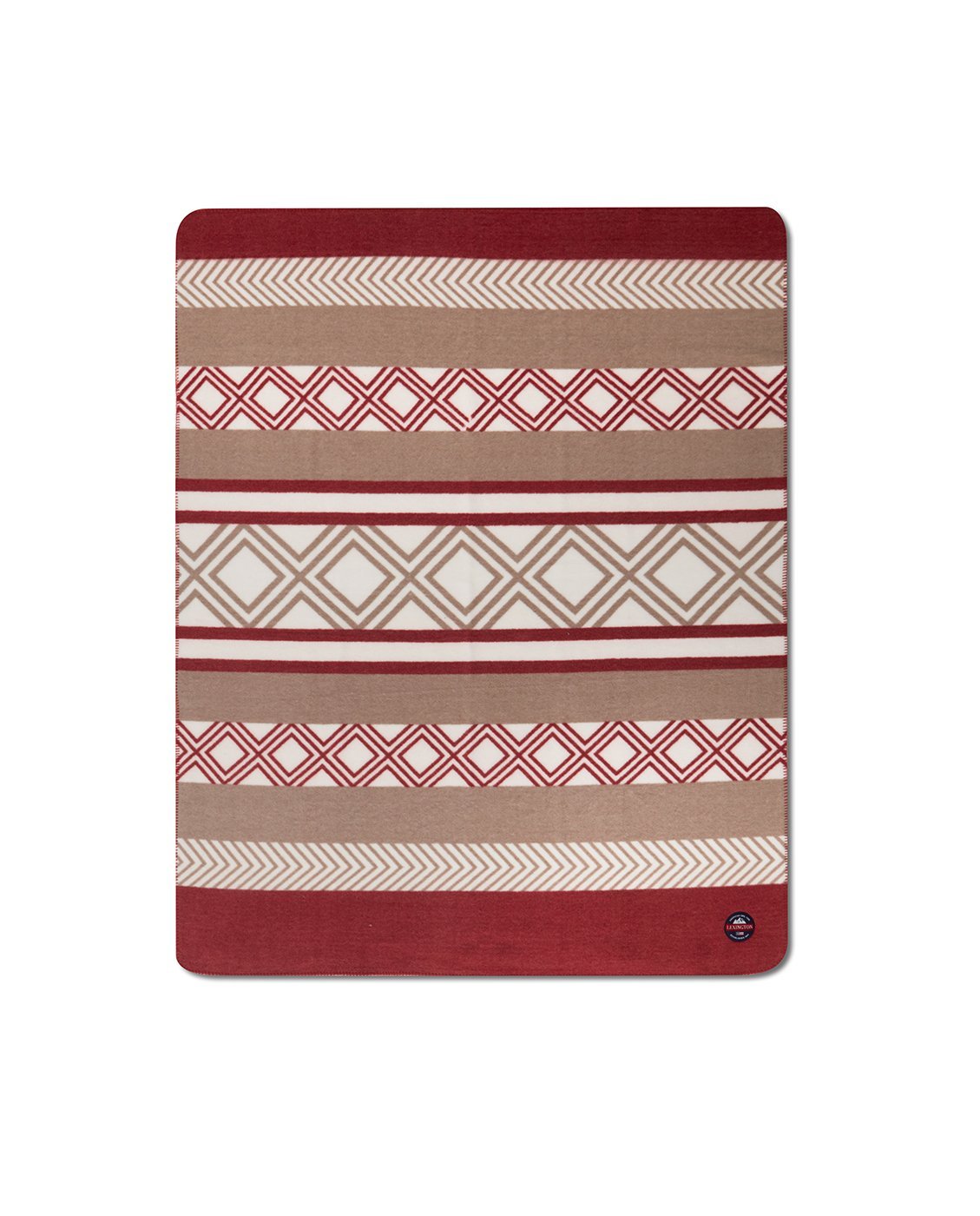 Lexington Graphic Printed blanket fleece 130x170 cm Red-beige-white