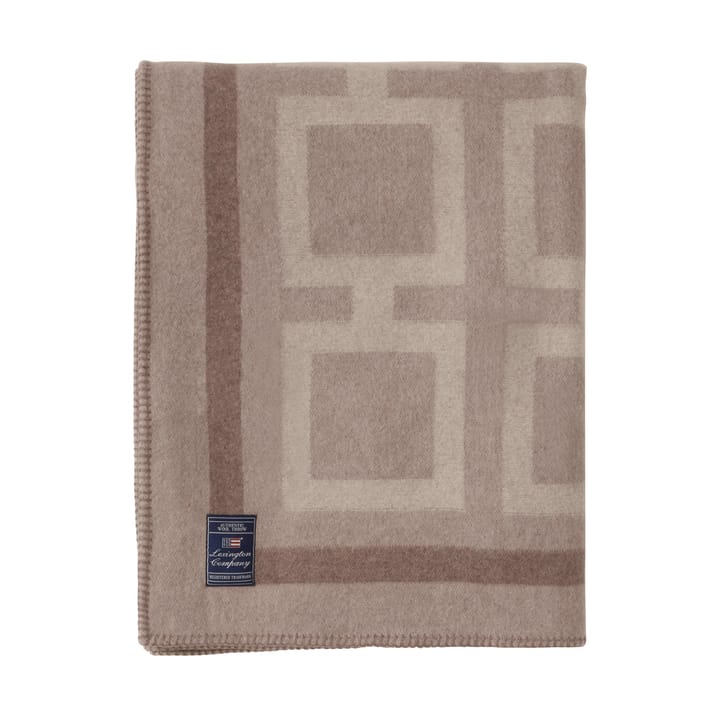 Graphic Recycled Wool Blanket 130x170 cm - Light beige - Lexington