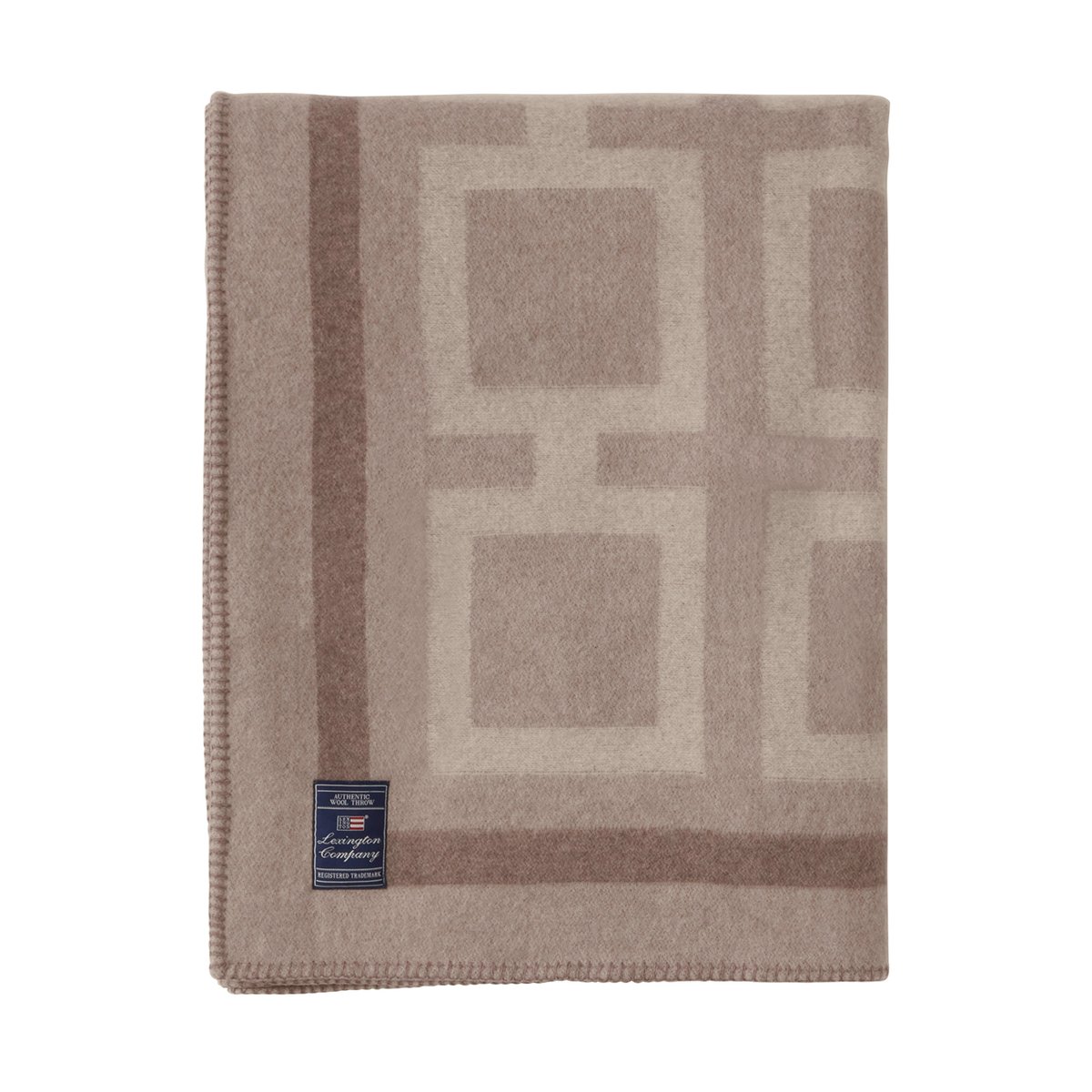 Lexington Graphic Recycled Wool Blanket 130x170 cm Light beige