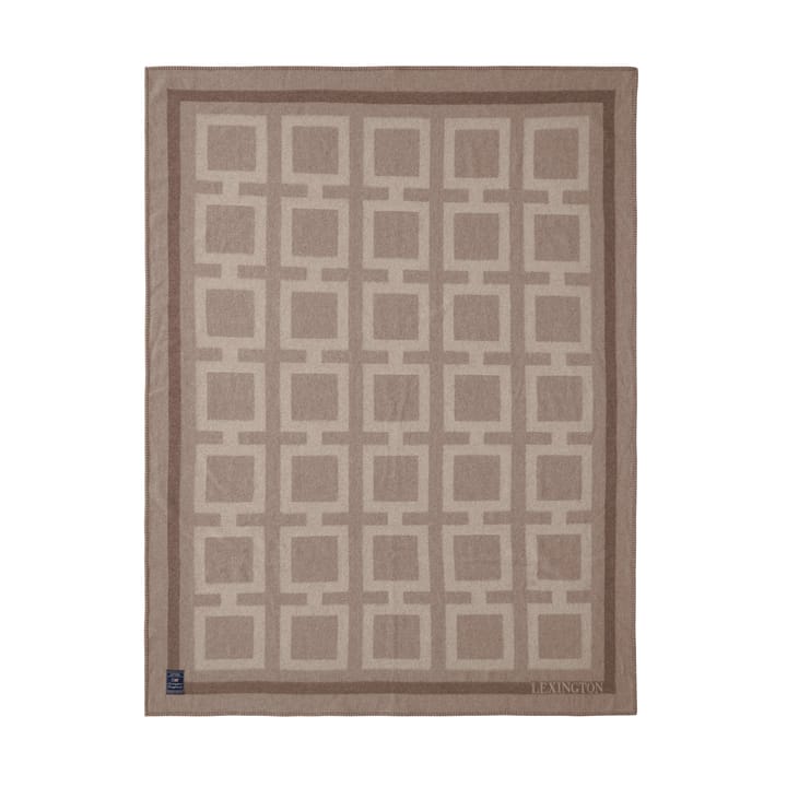 Graphic Recycled Wool Blanket 130x170 cm, Light beige Lexington