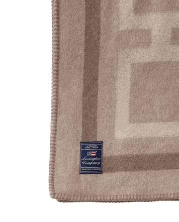 Graphic Recycled Wool Blanket 130x170 cm - Light beige - Lexington