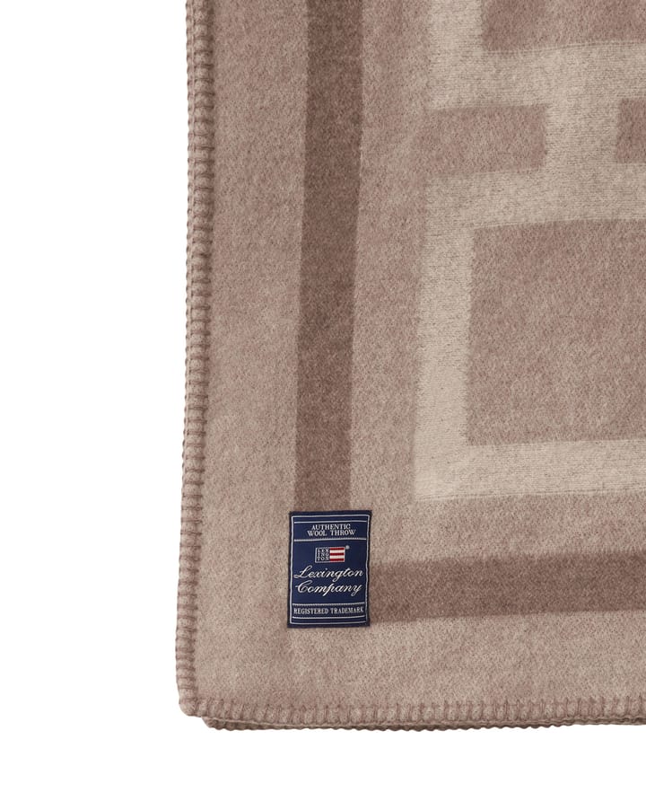 Graphic Recycled Wool Blanket 130x170 cm, Light beige Lexington