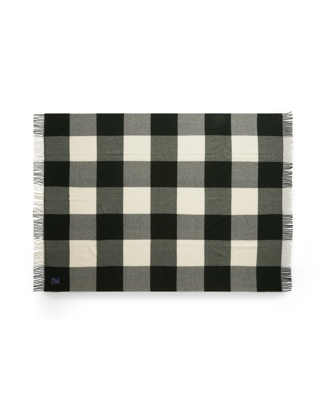 Lexington Green Checked blanket recycled wool 130x170 cm Green-white