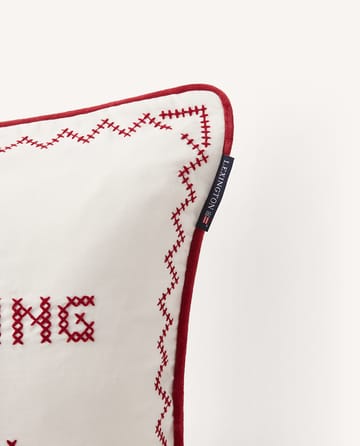 Happy always cushion cover 50x50 cm - White-Red - Lexington