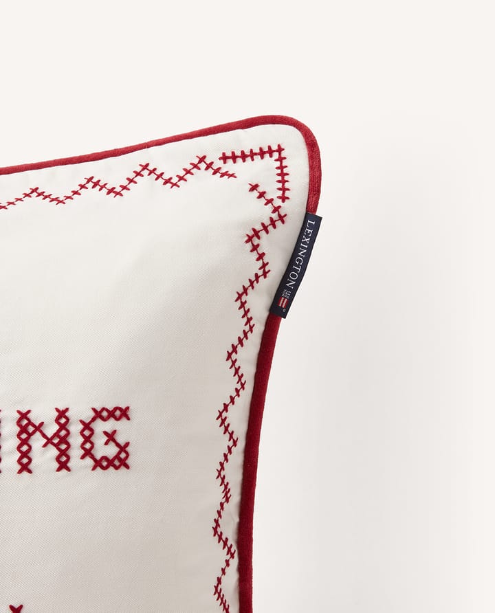 Happy always cushion cover 50x50 cm, White-Red Lexington