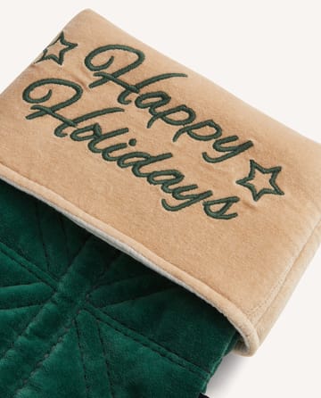 Happy Holidays velvet Christmas stocking - Green - Lexington