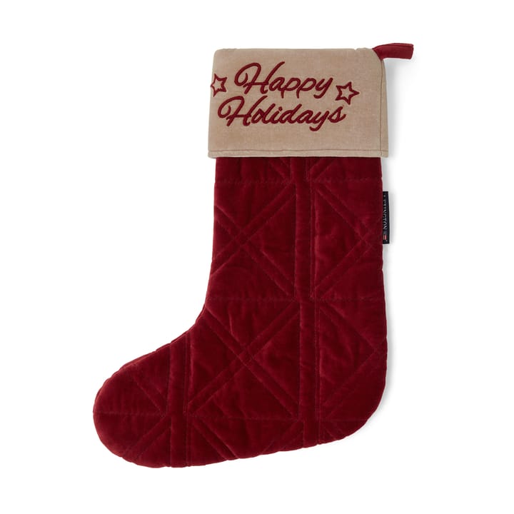 Happy Holidays velvet Christmas stocking, Red Lexington