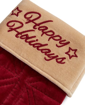 Happy Holidays velvet Christmas stocking - Red - Lexington