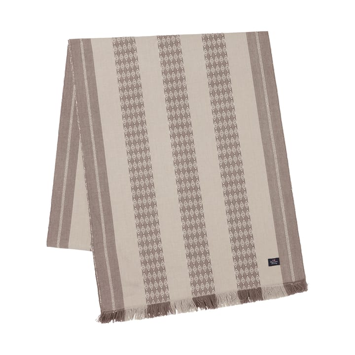 Jacquard Striped table runner 50x250 cm - Beige - Lexington