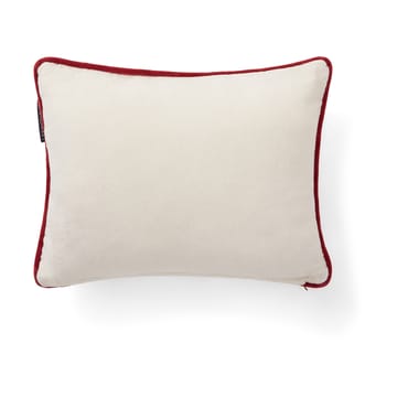 Joy organic cotton velvet cushion 30x40 cm - White-Red - Lexington