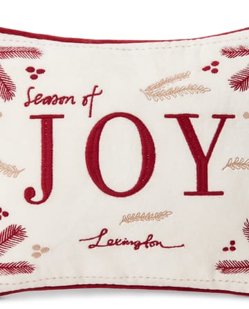 Joy organic cotton velvet cushion 30x40 cm - White-Red - Lexington