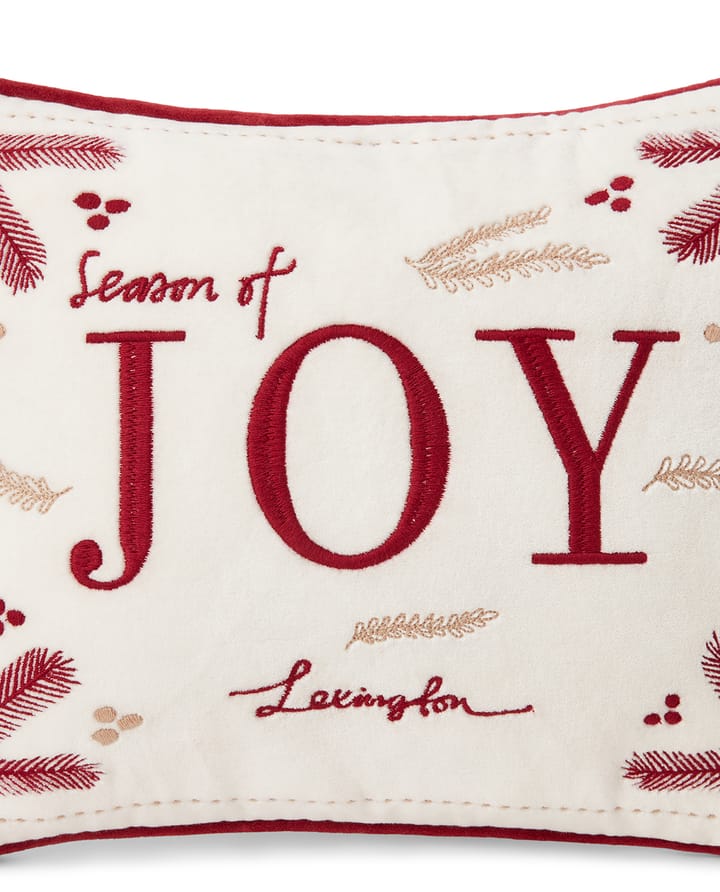 Joy organic cotton velvet cushion 30x40 cm, White-Red Lexington