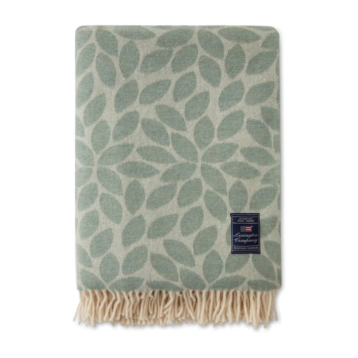 Leaves Recycled Wool Jacquard wool throw 130x170 cm, Green Lexington