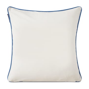 Logo Organic Cotton Twill cushion cover 50x50 cm - White-blue - Lexington