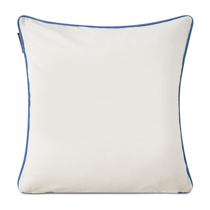 Logo Organic Cotton Twill cushion cover 50x50 cm, White-blue Lexington