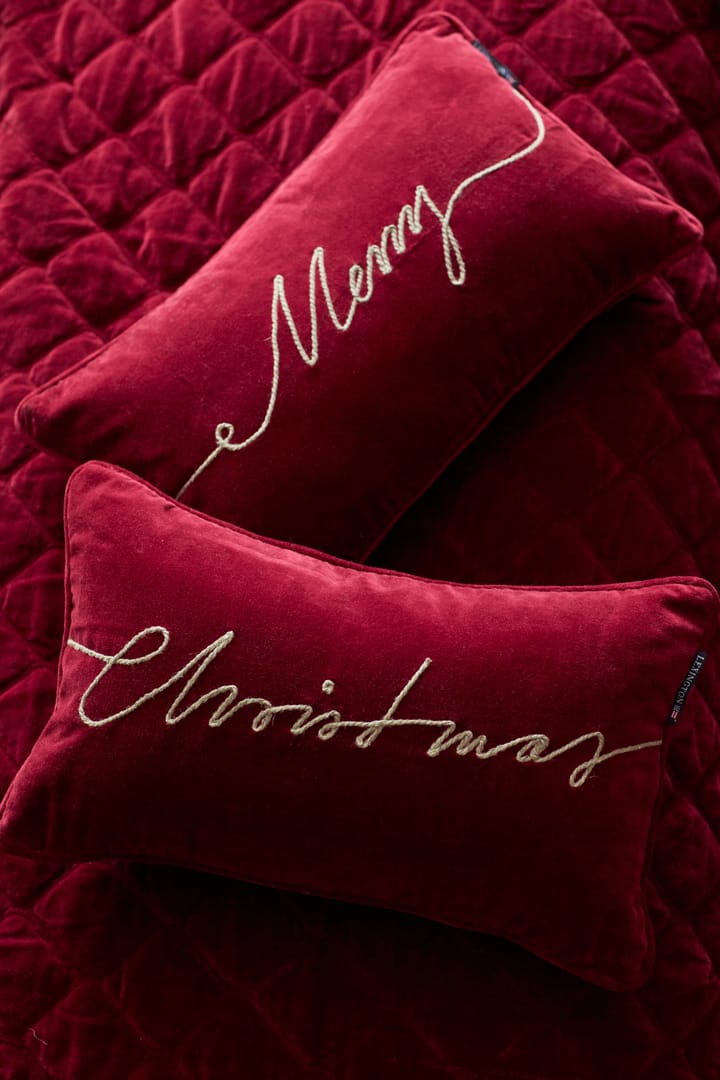 Merry Cotton Velvet cushion 30x50 cm, Red Lexington