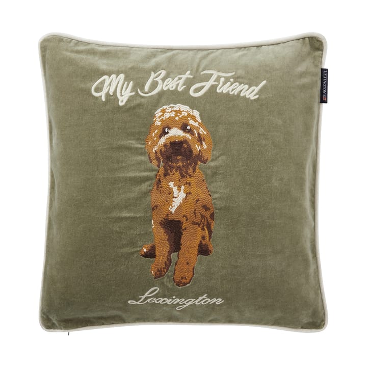 My Best Friend Velvet cushion cover 50x50 cm, Olive Lexington