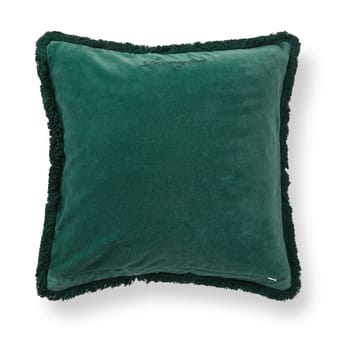 Organic cotton velvet fringe cushion cover 50x50 cm. - Green - Lexington