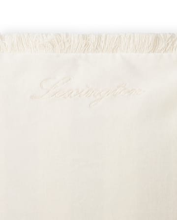 Organic cotton velvet fringe cushion cover 50x50 cm. - White - Lexington