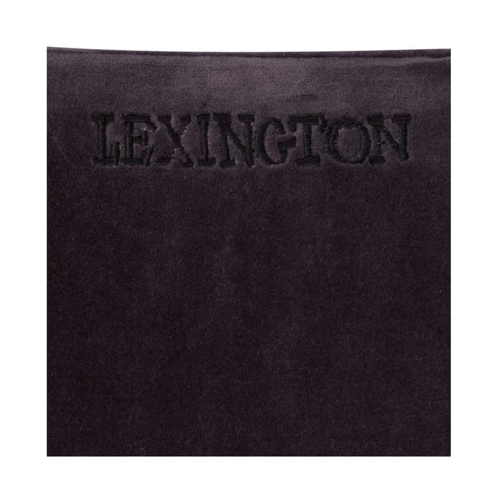 Patched Organic Cotton Velvet cushion cover 50x50 cm - Dark grey-light beige - Lexington