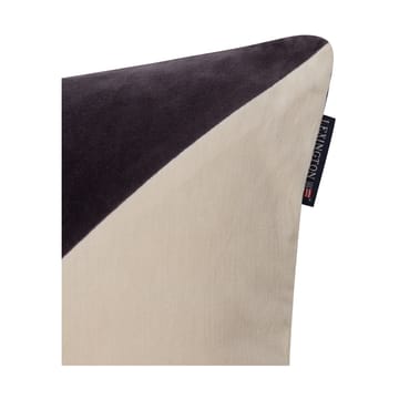 Patched Organic Cotton Velvet cushion cover 50x50 cm - Dark grey-light beige - Lexington