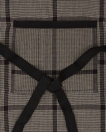 Pepita Check Cotton Linen apron - Dark Grey-beige - Lexington