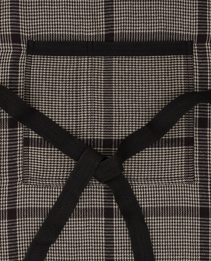 Pepita Check Cotton Linen apron, Dark Grey-beige Lexington