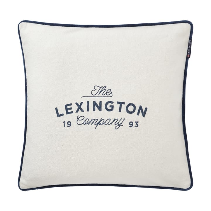 Printed Logo Recycled Cotton Cushion Cover 50x50 cm, White Lexington